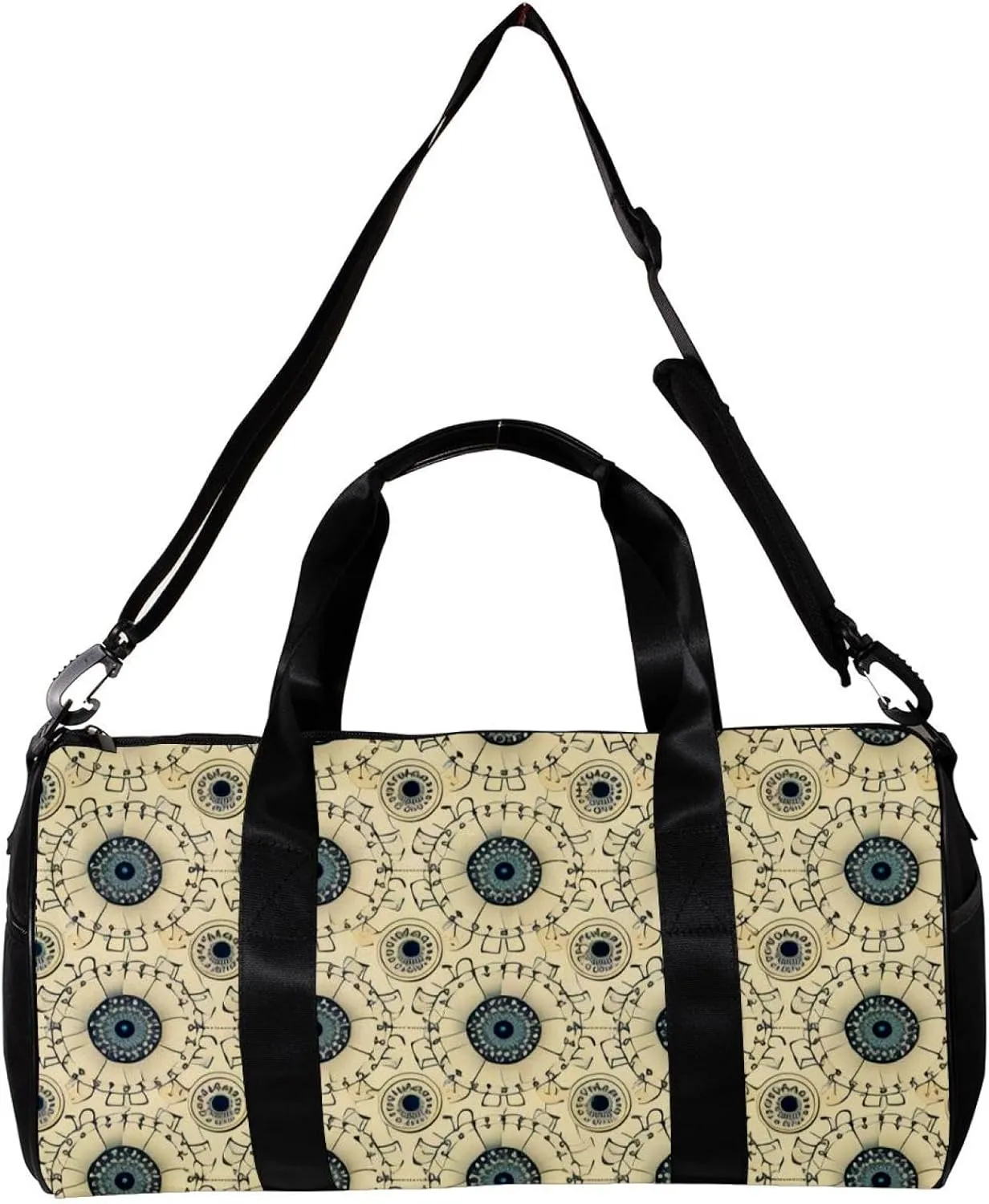 Weekender Travel Bag,Small Gym Bag,Boho Style Pattern Floral,Gym Duffle Bag