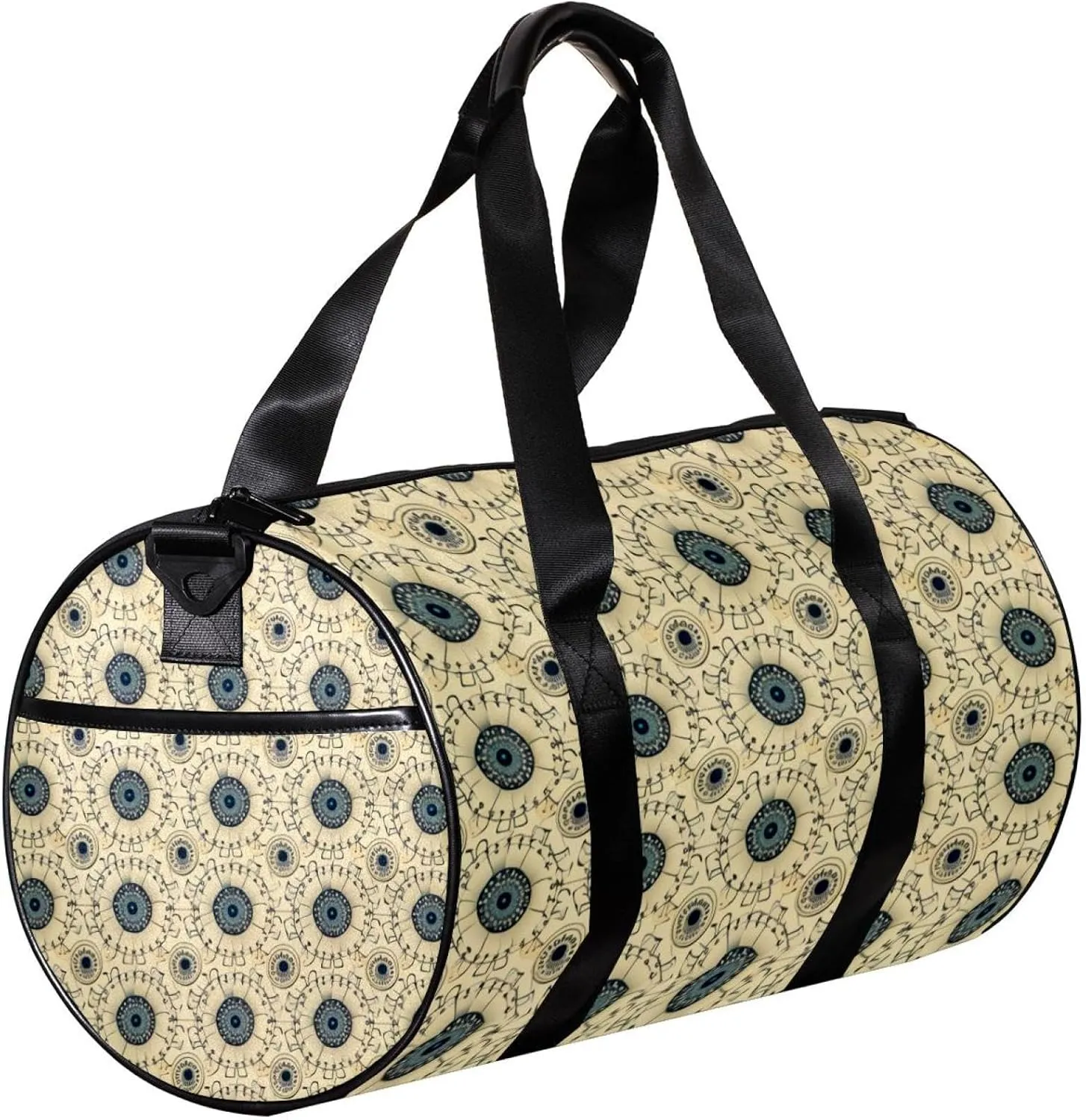 Weekender Travel Bag,Small Gym Bag,Boho Style Pattern Floral,Gym Duffle Bag