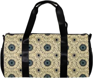 Weekender Travel Bag,Small Gym Bag,Boho Style Pattern Floral,Gym Duffle Bag