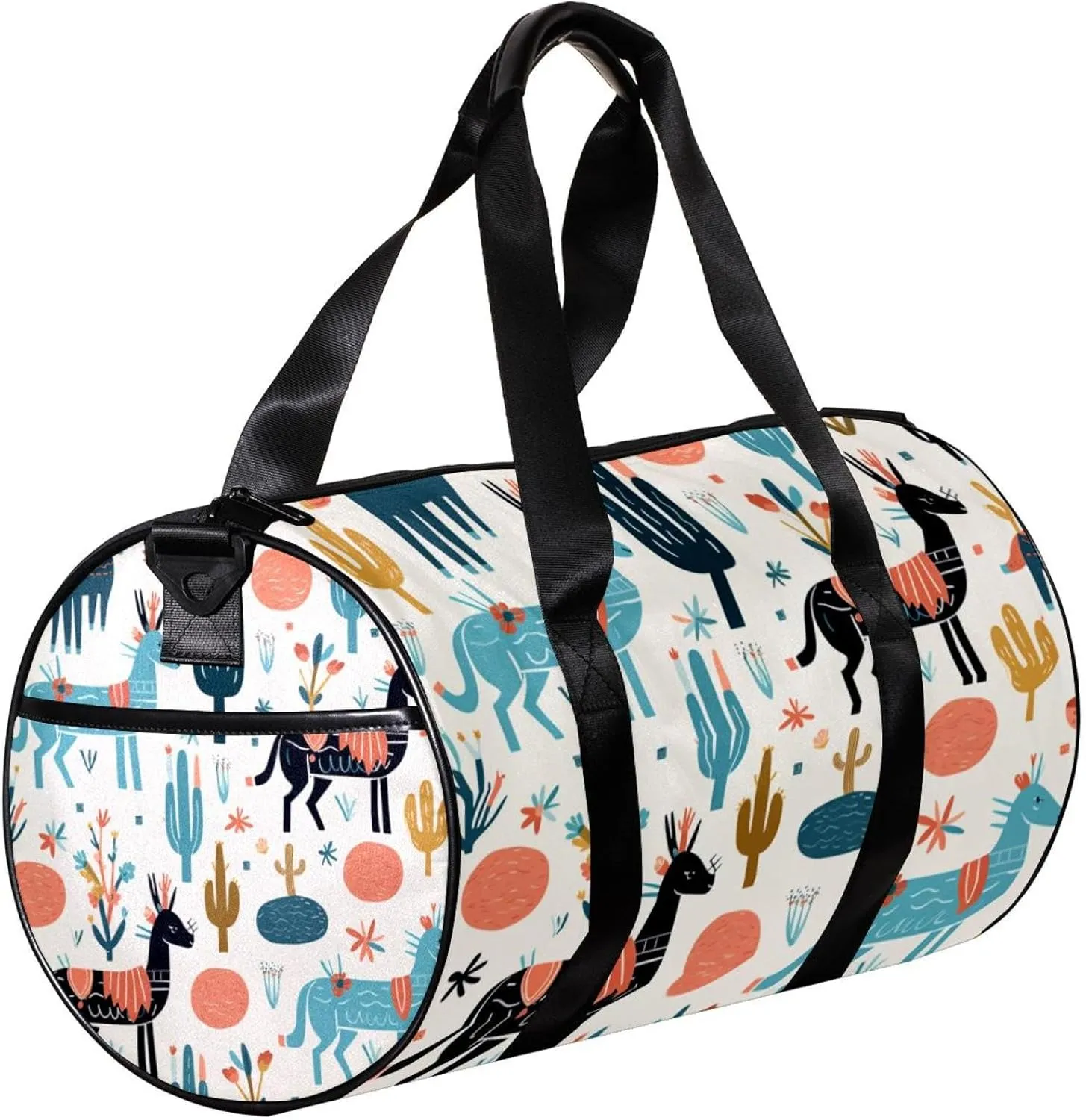 Weekender Travel Bag,Small Gym Bag,Cactus Funny Llama,Gym Duffle Bag