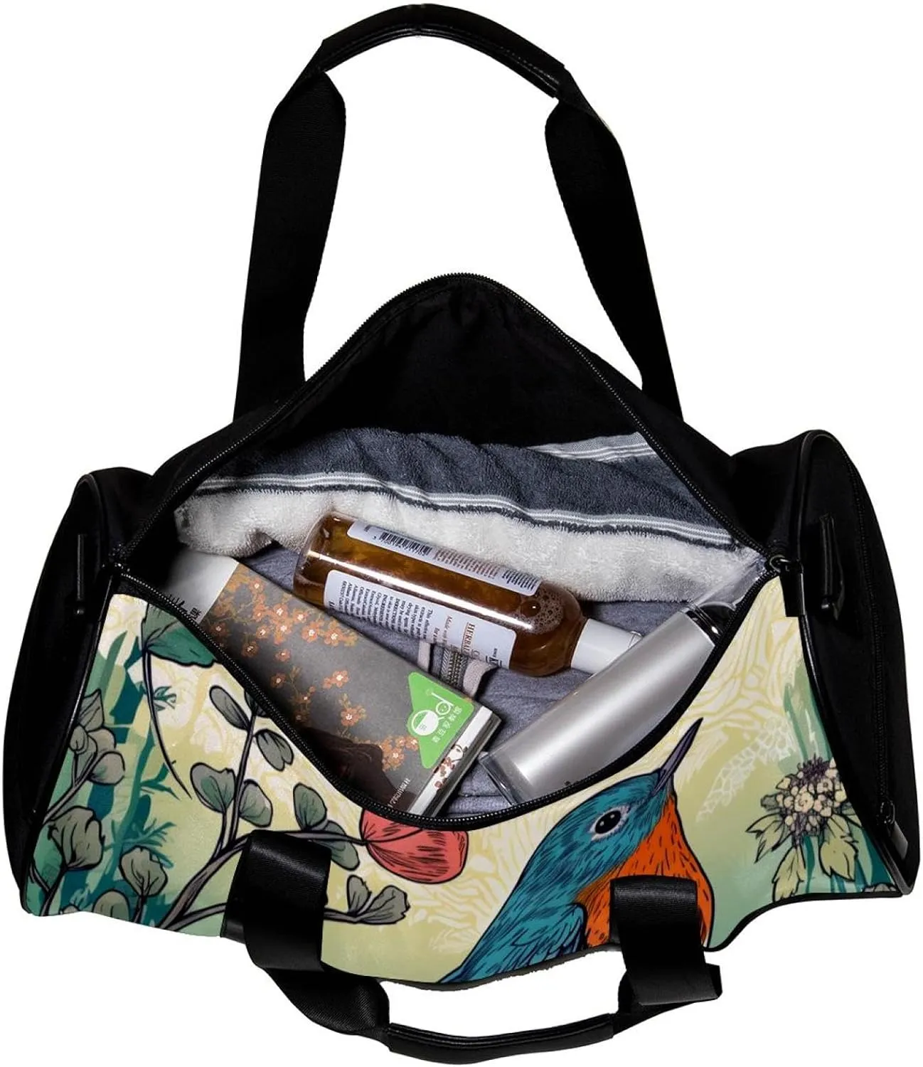 Weekender Travel Bag,Small Gym Bag,Colorful Bird and Wild Bird,Gym Duffle Bag