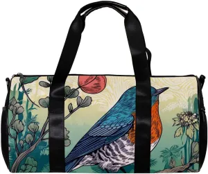 Weekender Travel Bag,Small Gym Bag,Colorful Bird and Wild Bird,Gym Duffle Bag