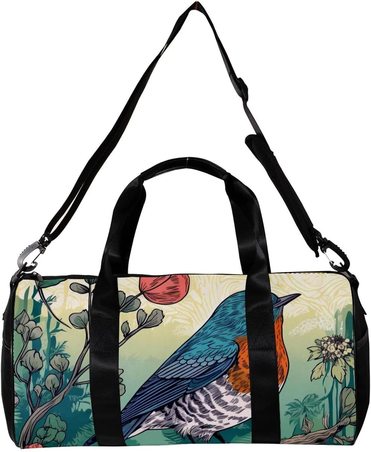 Weekender Travel Bag,Small Gym Bag,Colorful Bird and Wild Bird,Gym Duffle Bag