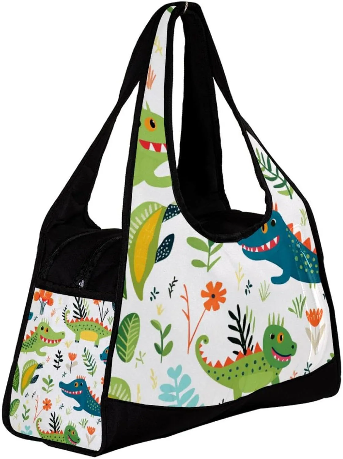 Weekender Travel Bag,Small Gym Bag,Crocodile Floral Tropical,Gym Duffle Bag