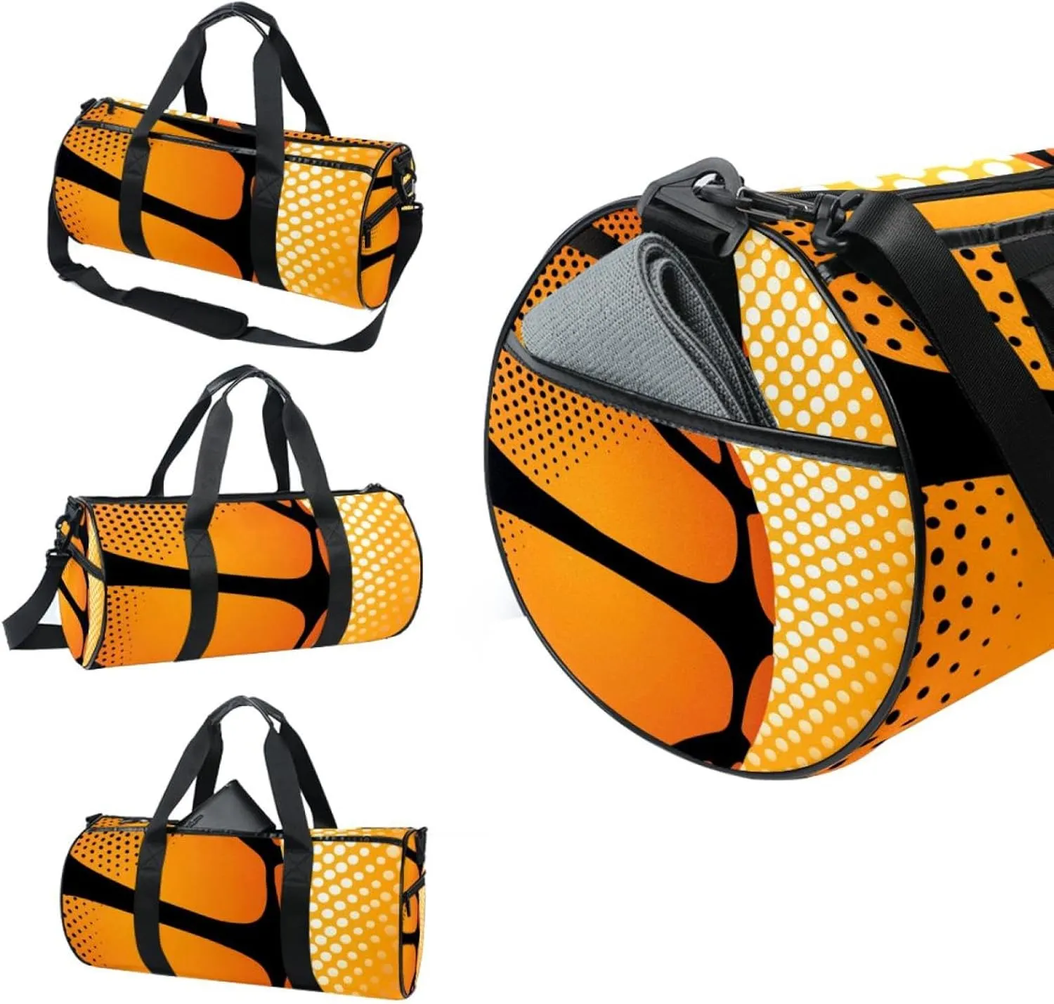 Weekender Travel Bag,Small Gym Bag,Dot Basketball Texture,Gym Duffle Bag