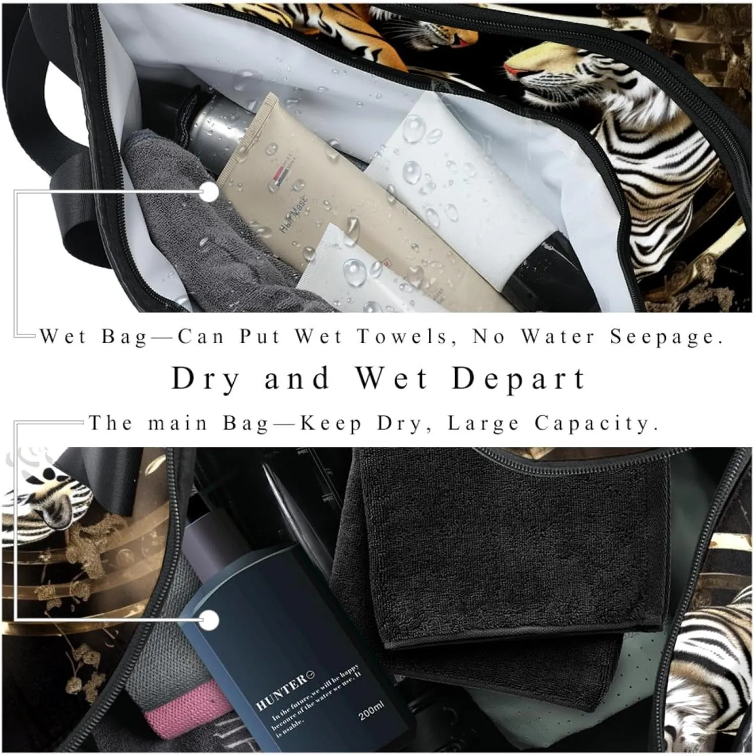 Weekender Travel Bag,Small Gym Bag,Dragon Tiger Tai Chi Gossip,Gym Duffle Bag