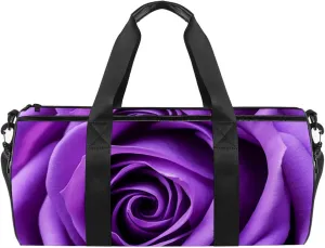 Weekender Travel Bag,Small Gym Bag,Purple Rose,Gym Duffle Bag