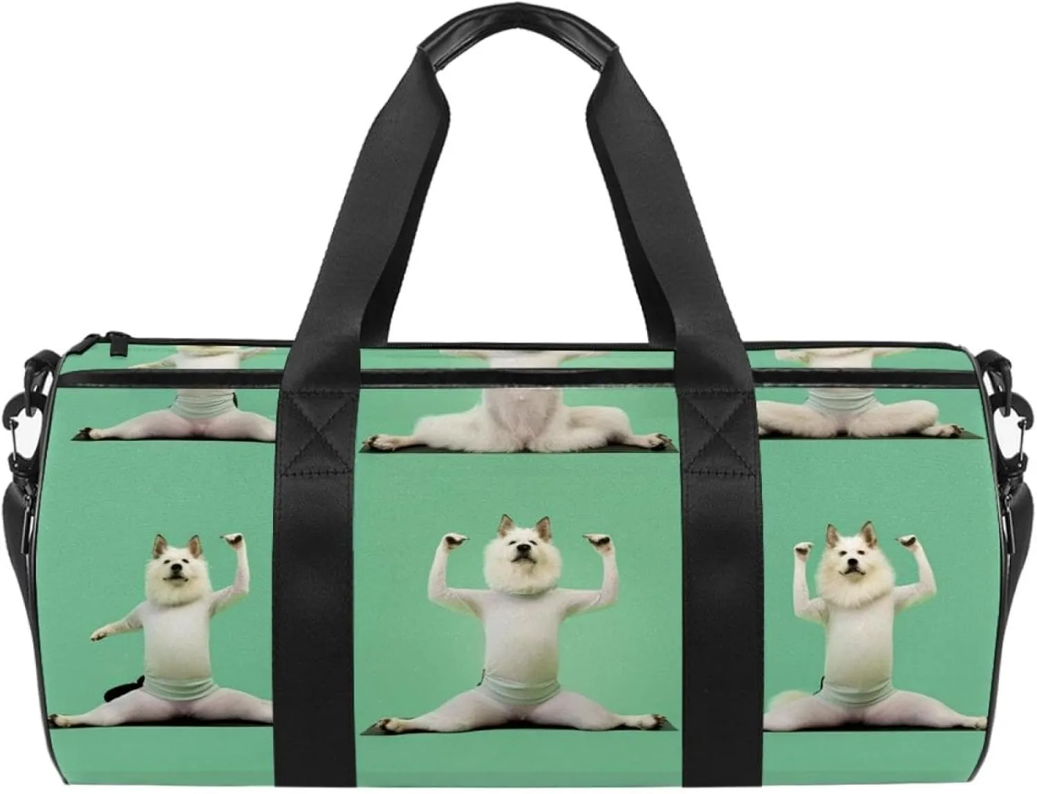 Weekender Travel Bag,Small Gym Bag,Schnauzer Dog Yoga,Gym Duffle Bag