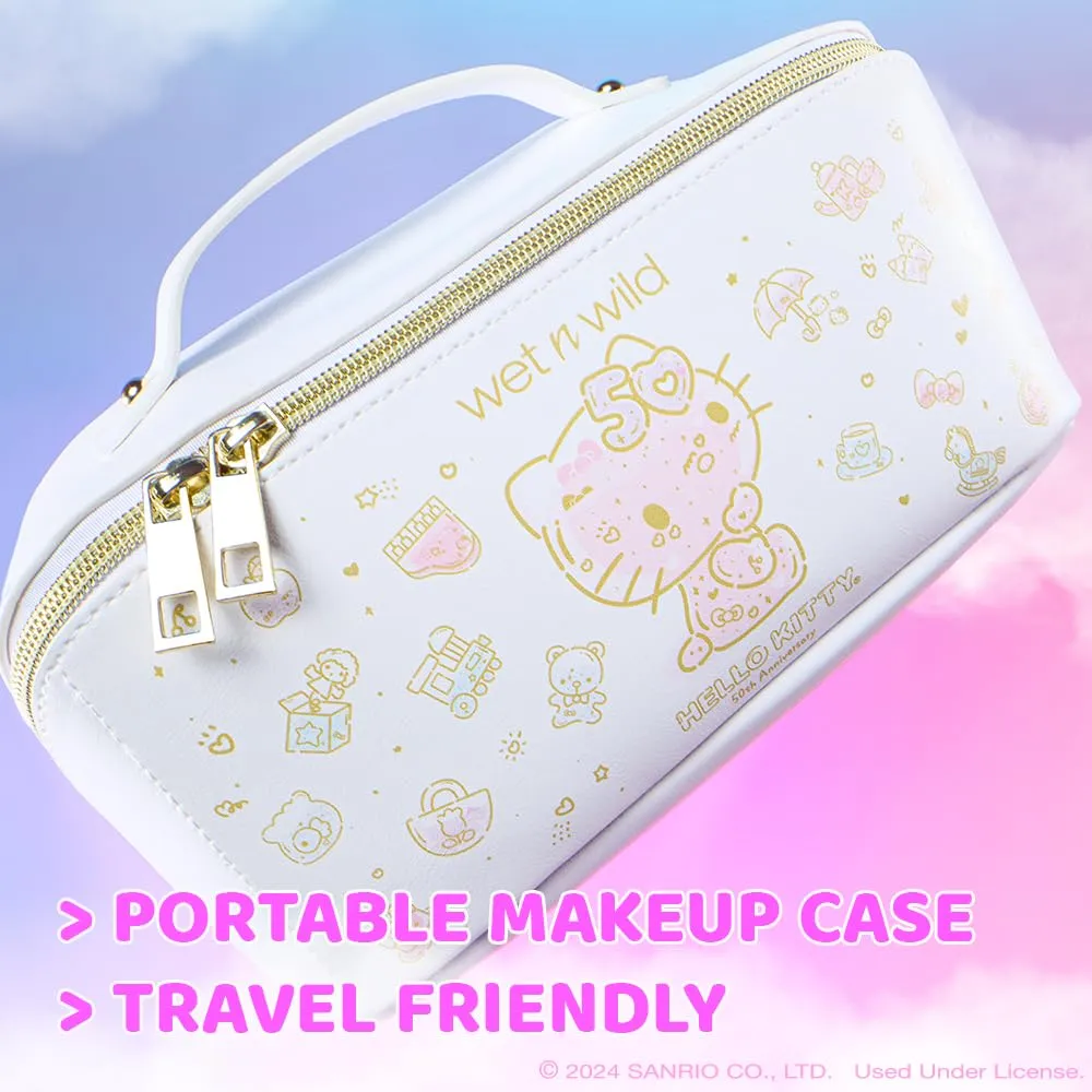 wet n wild Hello Kitty Makeup Bag, Unique Travel Friendly Design, 50th Anniversary Soft Pink Print, Cruelty-Free & Vegan