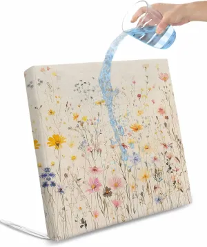 Wildflowers Blossom Outdoor Cushion Chair Cover Set of 4 - Waterproof Couch Seat Covers, Spring Rustic Retro Botanical Patio Furniture Protector Cushions Slipcovers for Sofa/RV, 22"x22"x4"