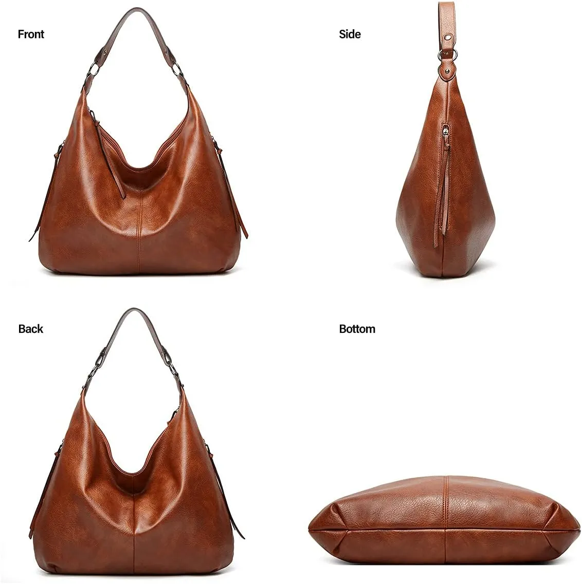Women 3Pcs Tote Handbag PU Top-handle Shoulder Bag Big Satchel Messenger Purses