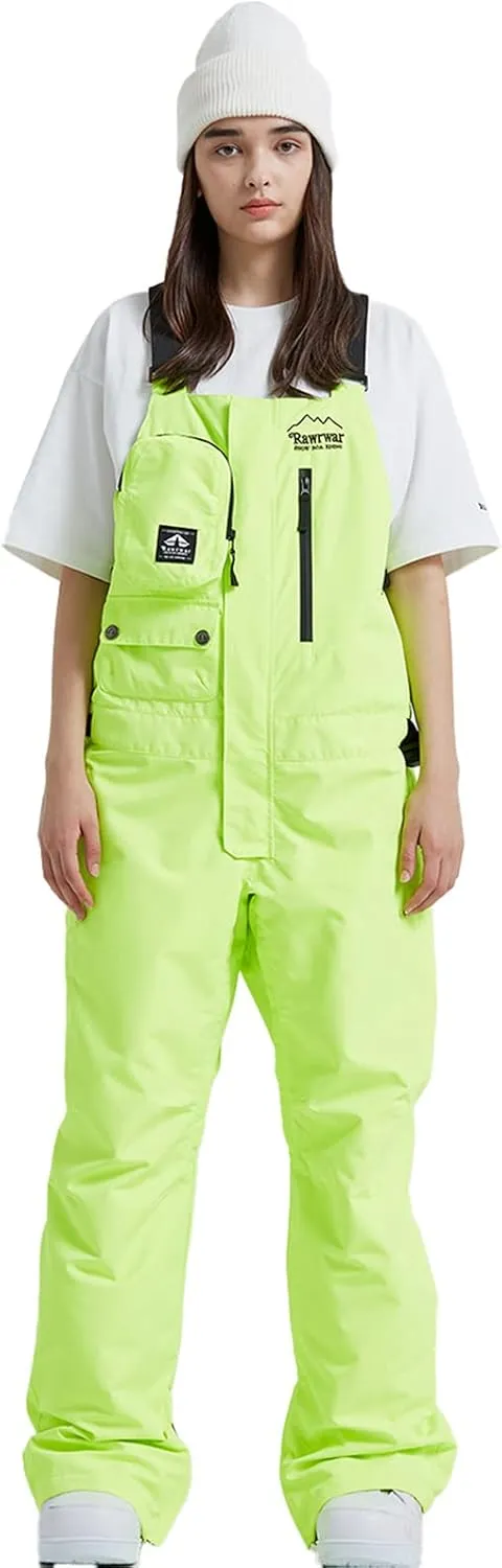 Women and Men's Ski Overalls Waterproof Snow Bibs Ski Pants Windproof Insulated Overalls Pants Outdoor Snowboard Pant