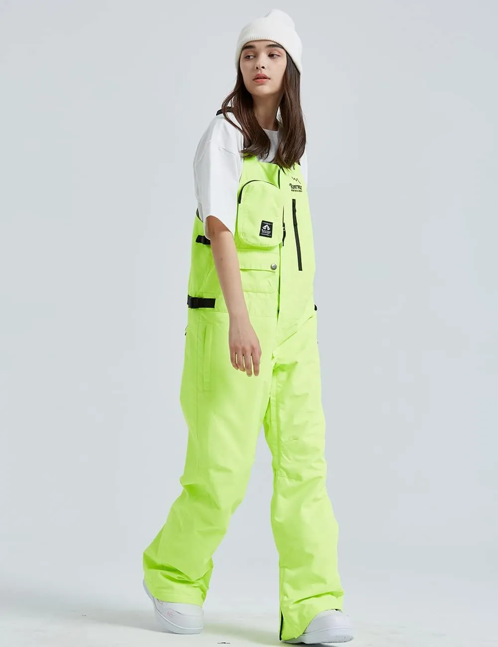 Women and Men's Ski Overalls Waterproof Snow Bibs Ski Pants Windproof Insulated Overalls Pants Outdoor Snowboard Pant