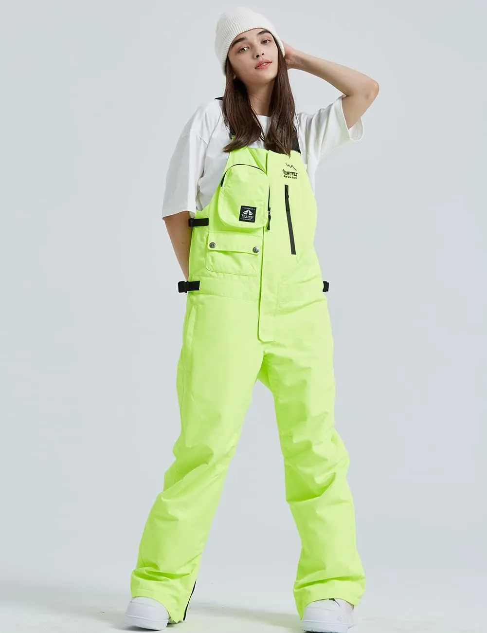 Women and Men's Ski Overalls Waterproof Snow Bibs Ski Pants Windproof Insulated Overalls Pants Outdoor Snowboard Pant