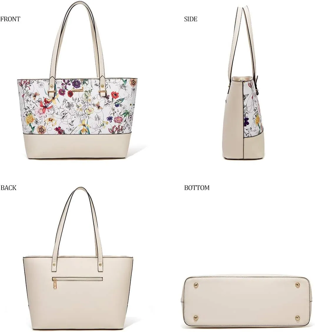 Women Fashion Handbags Wallet Tote Bag Shoulder Bag Top Handle Satchel Purse Set 4pcs