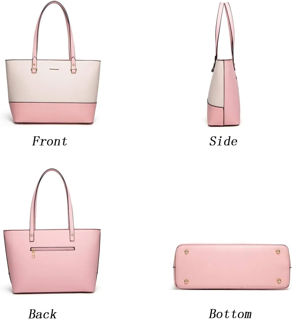 Women Fashion Handbags Wallet Tote Bag Shoulder Bag Top Handle Satchel Purse Set 4pcs