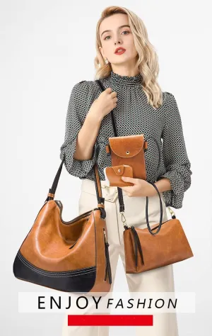 Women Fashion Handbags Wallet Tote Bag Shoulder Bag Top Handle Satchel Purse Set 4pcs