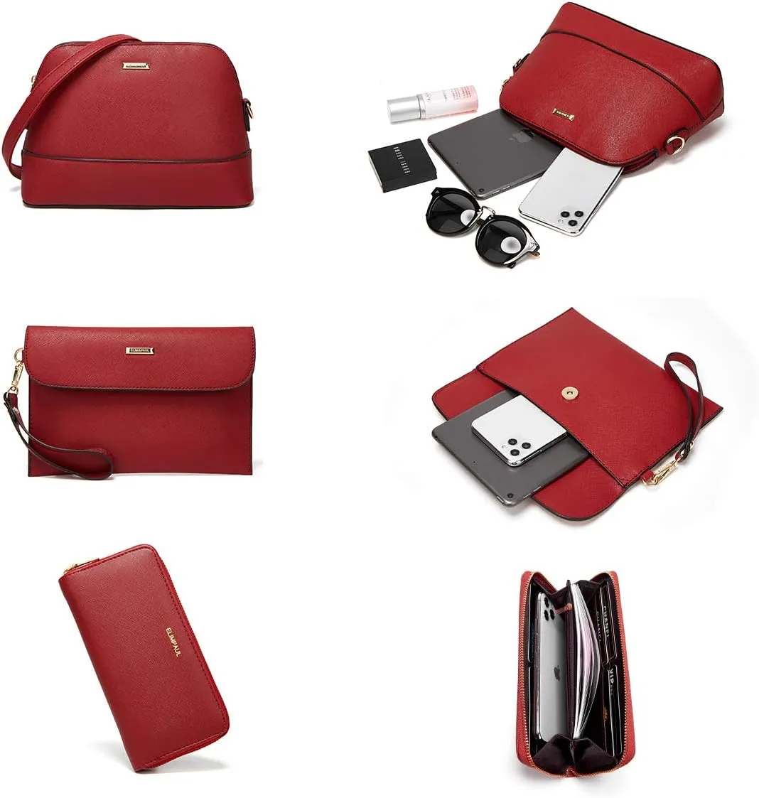 Women Fashion Handbags Wallet Tote Bag Shoulder Bag Top Handle Satchel Purse Set 4pcs