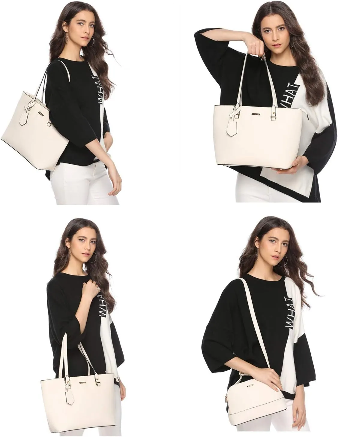 Women Fashion Handbags Wallet Tote Bag Shoulder Bag Top Handle Satchel Purse Set 4pcs