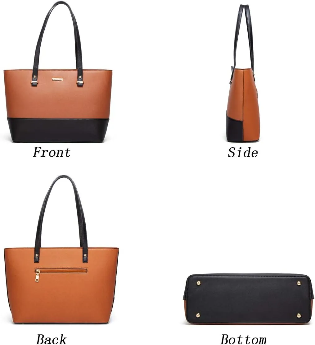 Women Fashion Handbags Wallet Tote Bag Shoulder Bag Top Handle Satchel Purse Set 4pcs