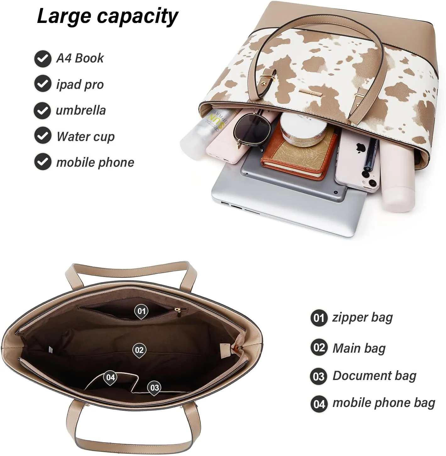 Women Fashion Handbags Wallet Tote Bag Shoulder Bag Top Handle Satchel Purse Set 4pcs