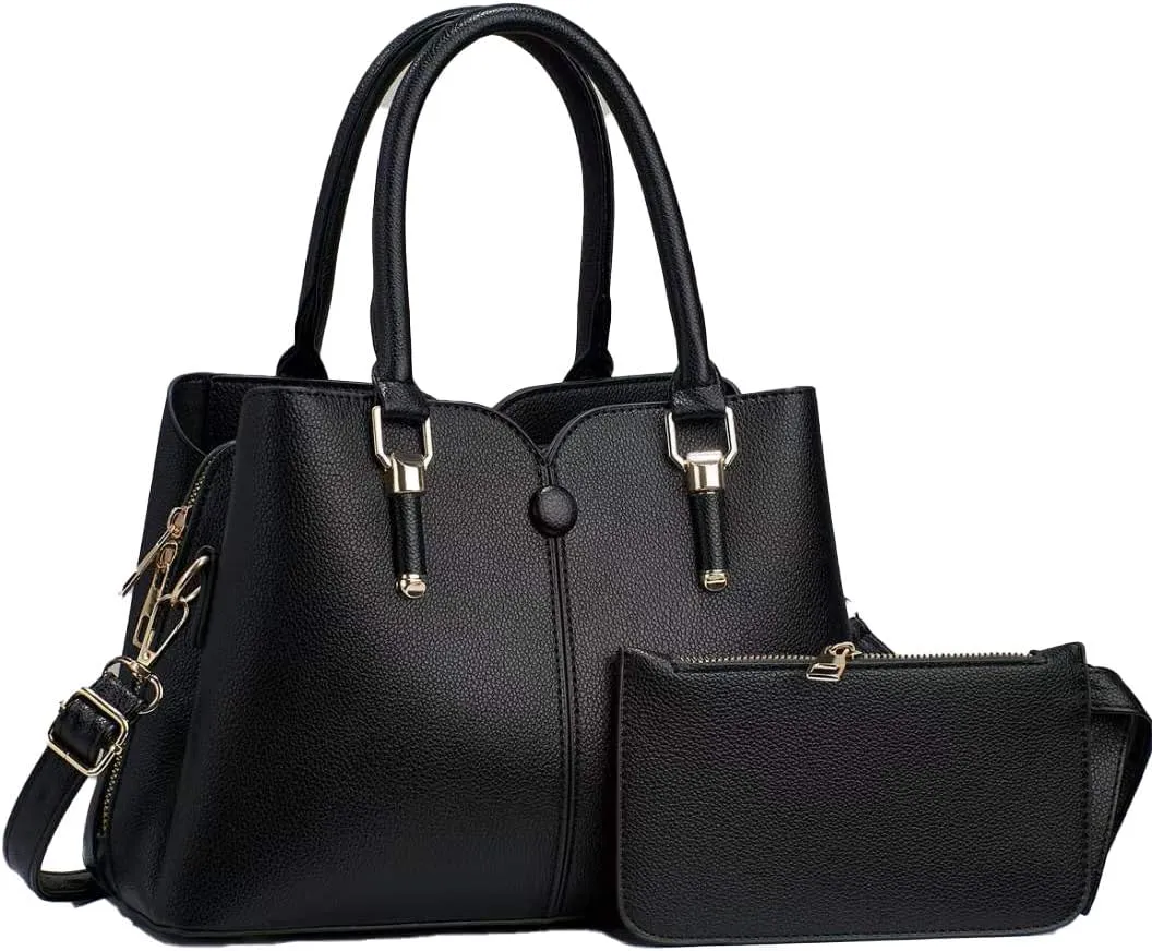Women Hand-Held Bag Multi-Layer Large Capacity Handbag Fashion Contrast Shoulder Bags Top Handle Satchel Purse Set