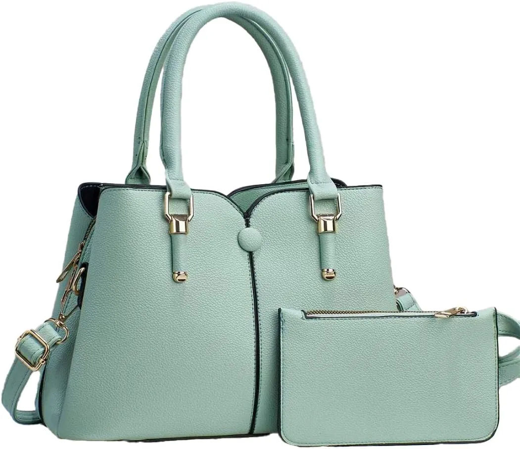 Women Hand-Held Bag Multi-Layer Large Capacity Handbag Fashion Contrast Shoulder Bags Top Handle Satchel Purse Set