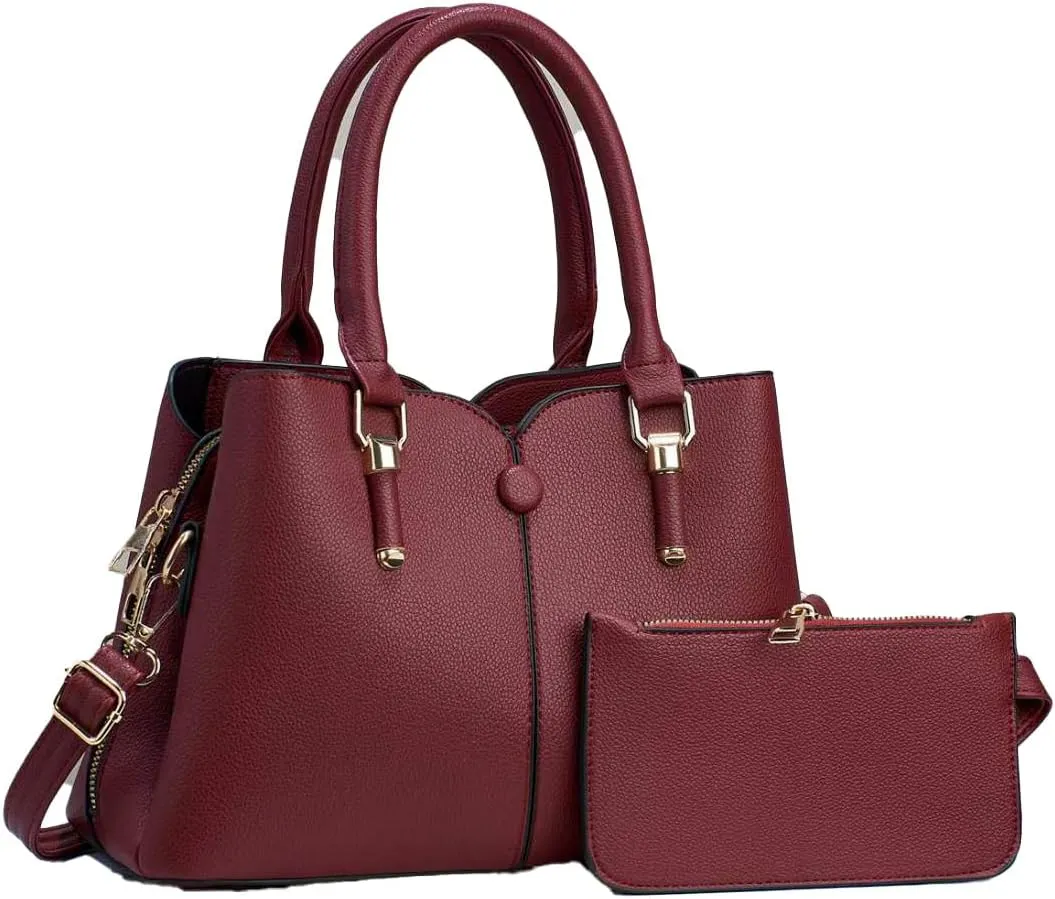 Women Hand-Held Bag Multi-Layer Large Capacity Handbag Fashion Contrast Shoulder Bags Top Handle Satchel Purse Set