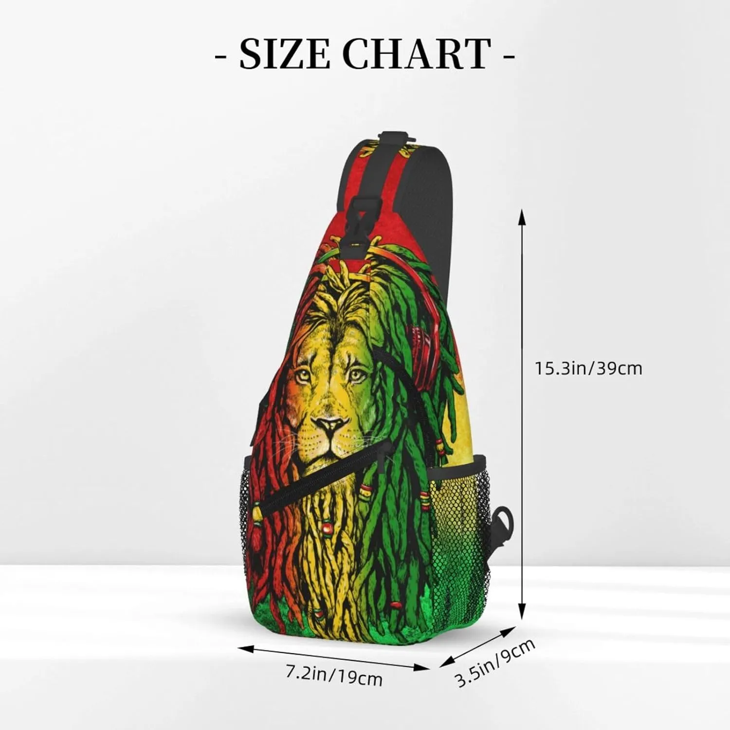 Women Men Sling Bag Anti Theft for Jamaican Rasta Flag Rastafarian Reggae Lion Chest Pack Outdoor Shoulder Backpack Crossbody Bags Causal Daypacks For Hiking Cycling and Travel