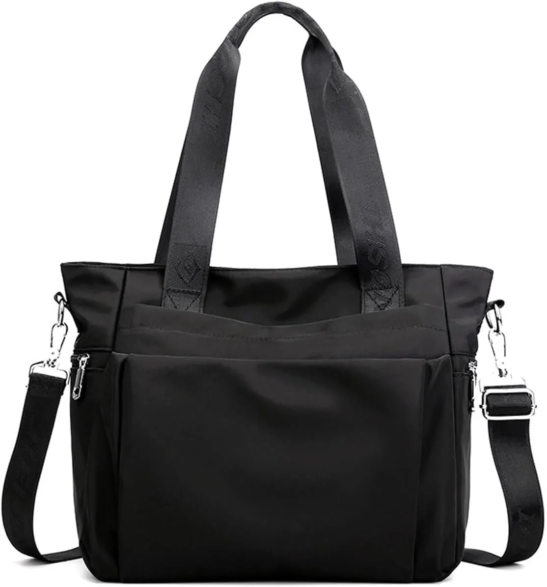 Women Nylon Tote Bag Multi-Function Shoulder Bag Multiple Pockets Purse Handbag Lightweight Travel Messenger Bag