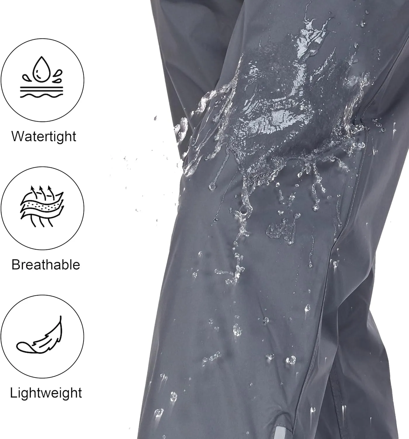 Women's Rain Pants Waterproof Lightweight Packable Rain Pants Women Windproof Hiking Pants for Outdoor, Fishing