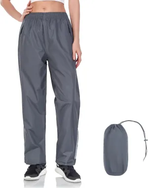 Women's Rain Pants Waterproof Lightweight Packable Rain Pants Women Windproof Hiking Pants for Outdoor, Fishing