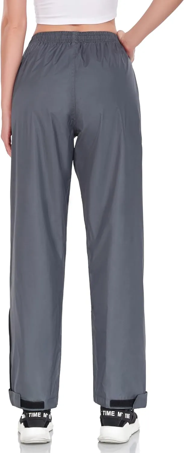 Women's Rain Pants Waterproof Lightweight Packable Rain Pants Women Windproof Hiking Pants for Outdoor, Fishing