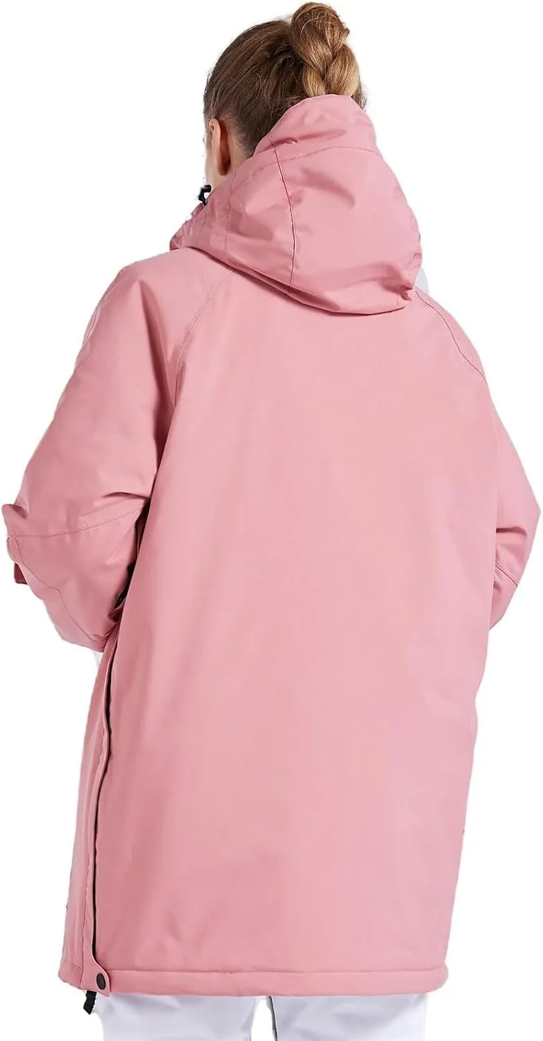 Womens Ski Snow Jacket Waterproof Windproof Warm Snowboarding Winter Coat with Hood