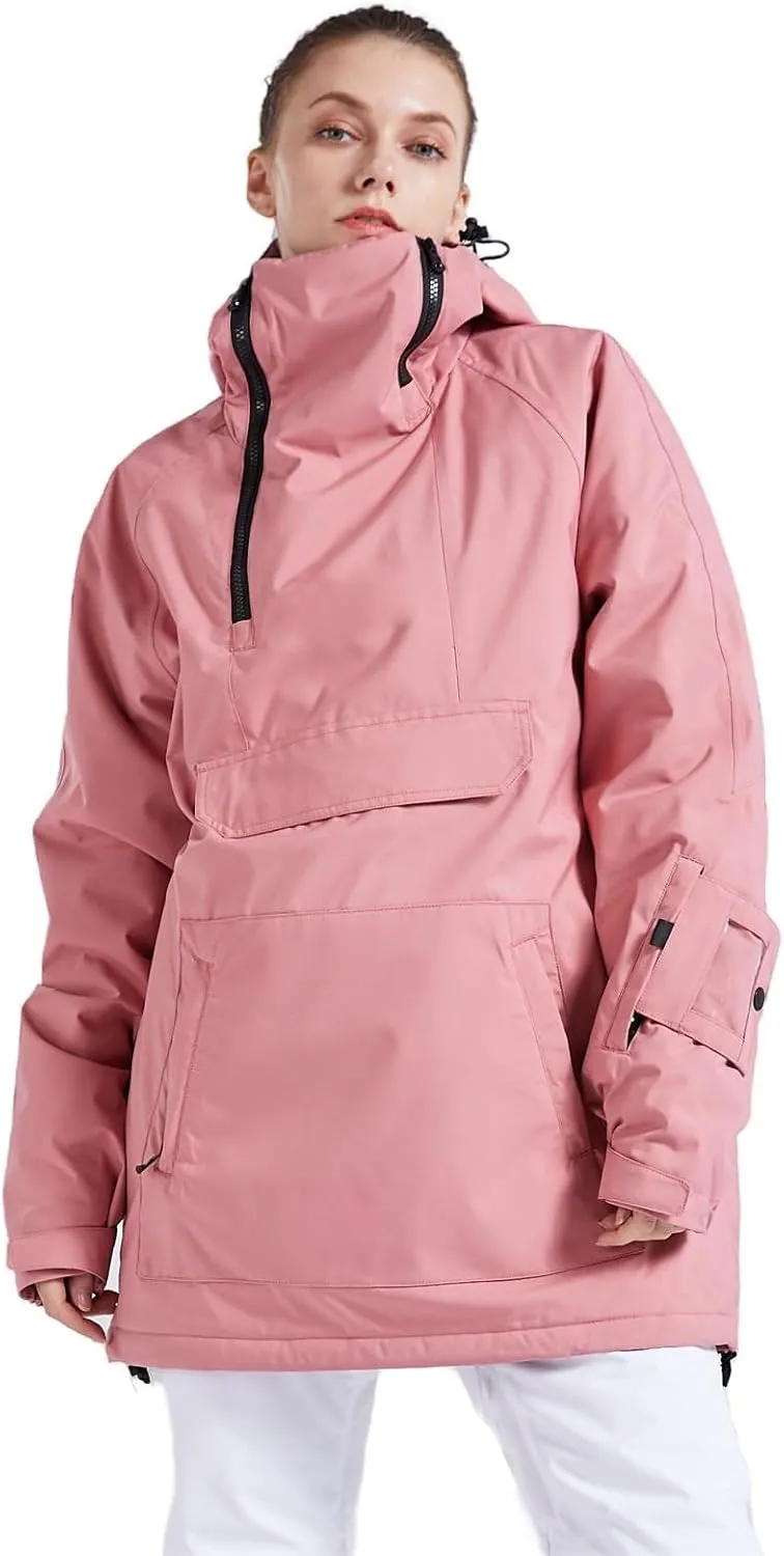Womens Ski Snow Jacket Waterproof Windproof Warm Snowboarding Winter Coat with Hood