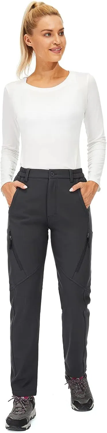 Womens Snow Pants waterproof hiking insulated Snowboard Outdoor Softshell ski Pants Zipper pockets