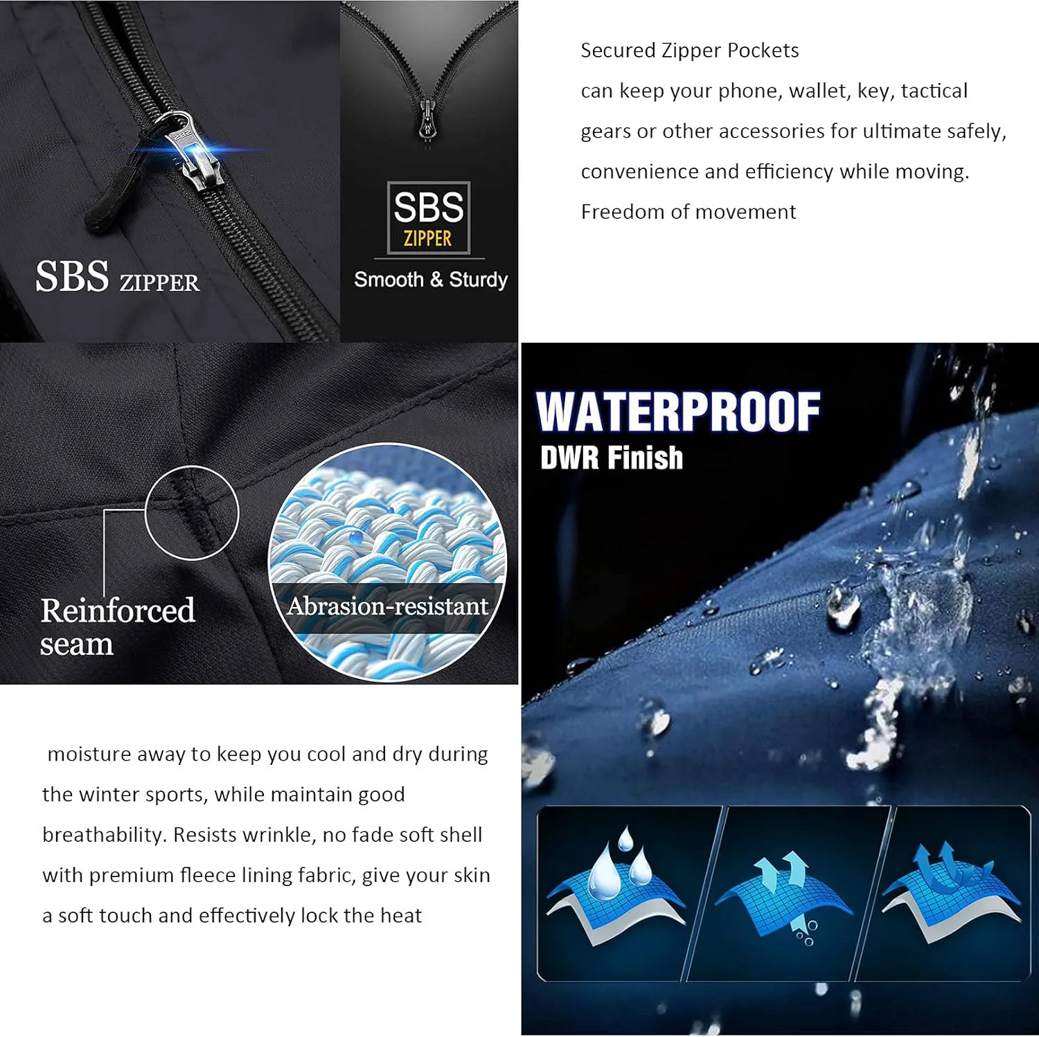 Womens Snow Pants waterproof hiking insulated Snowboard Outdoor Softshell ski Pants Zipper pockets