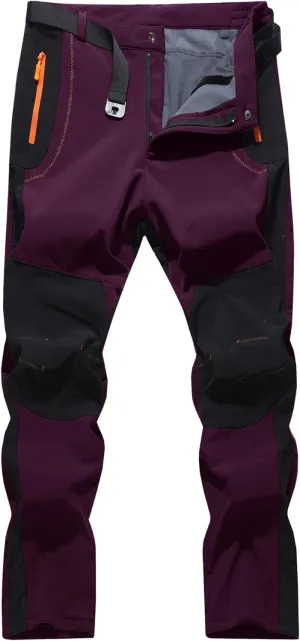 Women's Snow Ski Pants Fleece Lined Winter Outdoor Waterproof Insulated Warm Softshell Hiking Cargo Pants