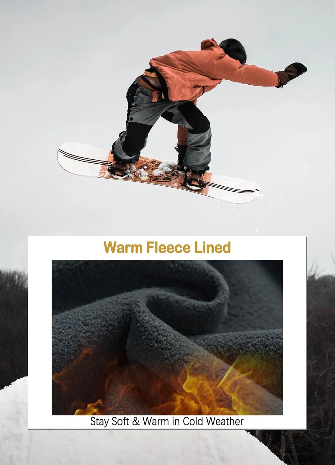 Women's Snow Ski Pants Fleece Lined Winter Outdoor Waterproof Insulated Warm Softshell Hiking Cargo Pants