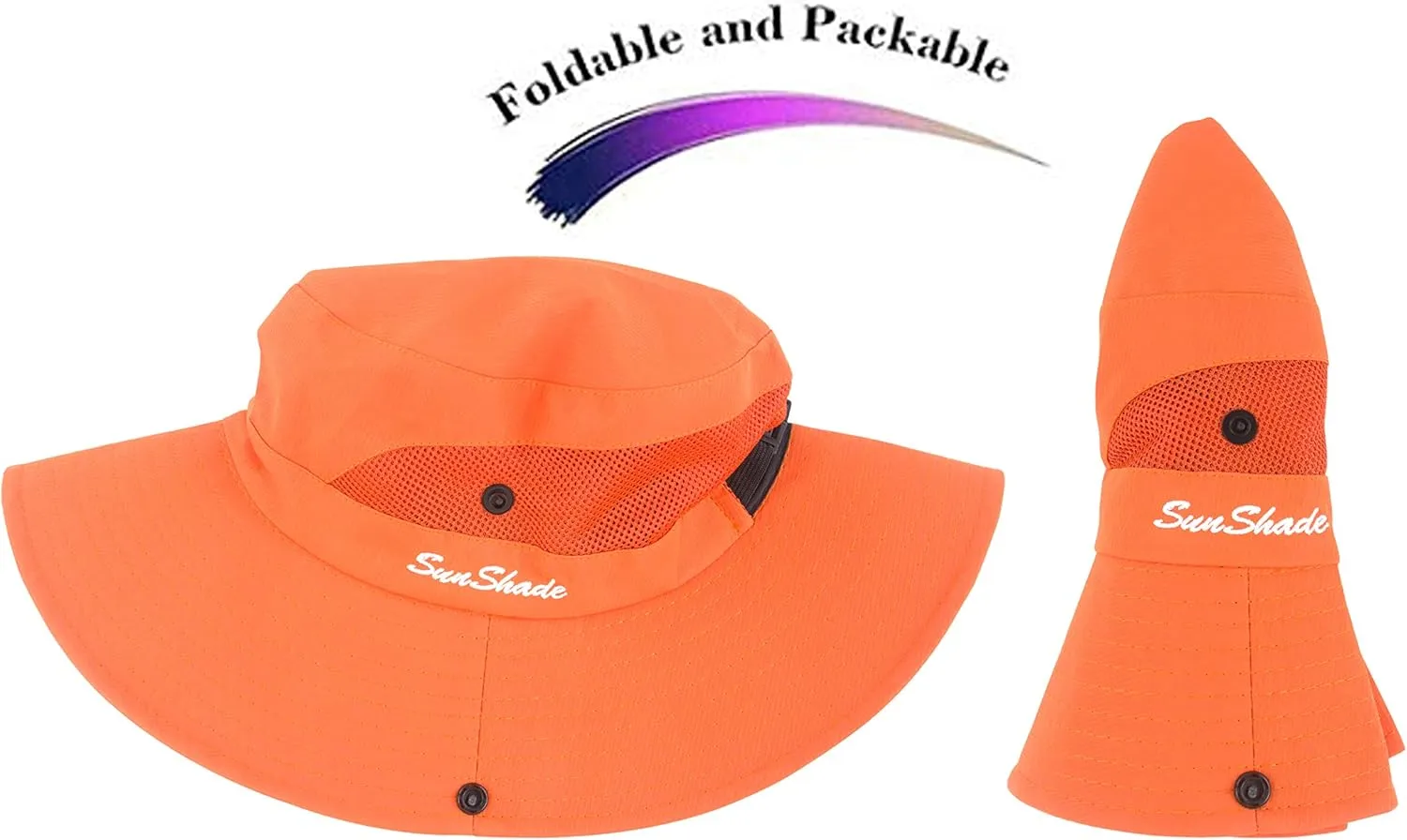 Womens Summer Mesh Wide Brim Sun UV Protection Hat with Ponytail Hole