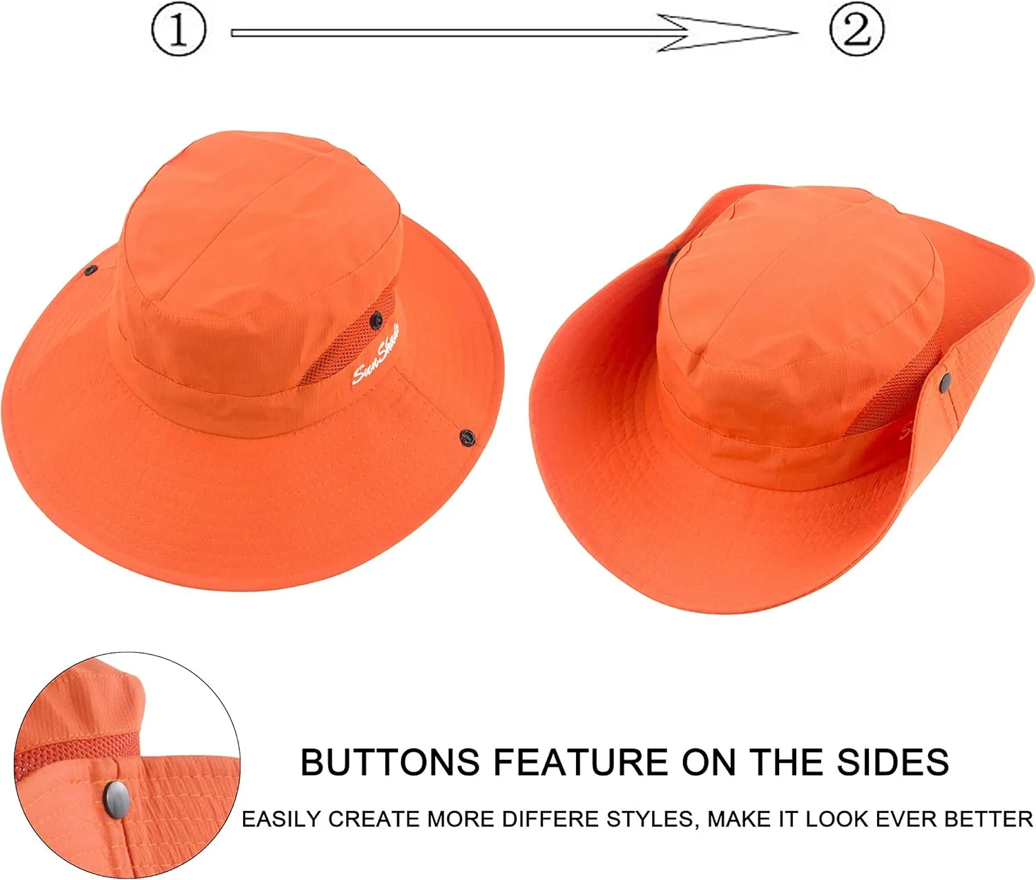 Womens Summer Mesh Wide Brim Sun UV Protection Hat with Ponytail Hole