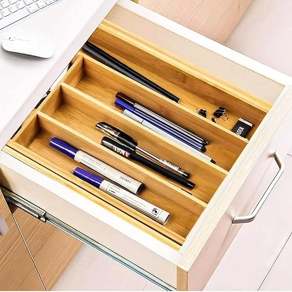 Wooden Material Extendable Cutlery Tray & Draws Organizer