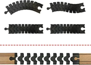 Wooden Train Track Accessories,4 Pack Deformed Track Compatible with All Major Brands Wooden Train Track,Christmas Birthday Gift for Boys Girls,Train Toys Expansion Pack for Kids Ages 3 