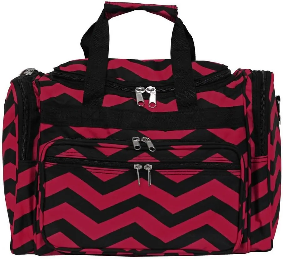 World Traveler 81T16-165B/F Duffle Bag, One Size, Fuchsia Black Chevron