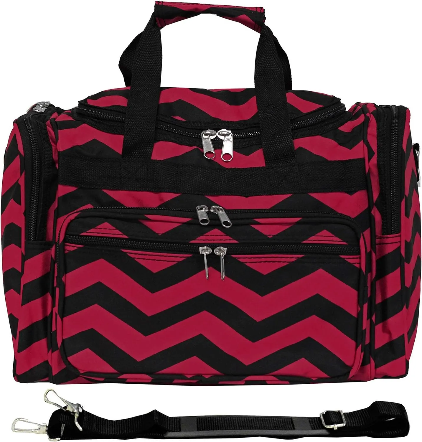 World Traveler 81T16-165B/F Duffle Bag, One Size, Fuchsia Black Chevron