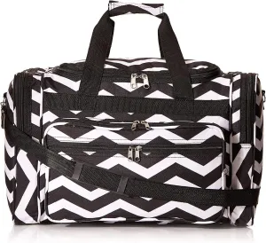 World Traveler 81T16-165B/W Duffle Bag, One Size, Black White Chevron