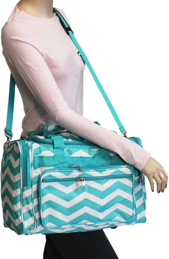 World Traveler 81T16-165LT/W Duffle Bag, One Size, Blue White Chevron