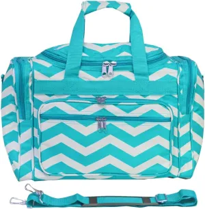 World Traveler 81T16-165LT/W Duffle Bag, One Size, Blue White Chevron