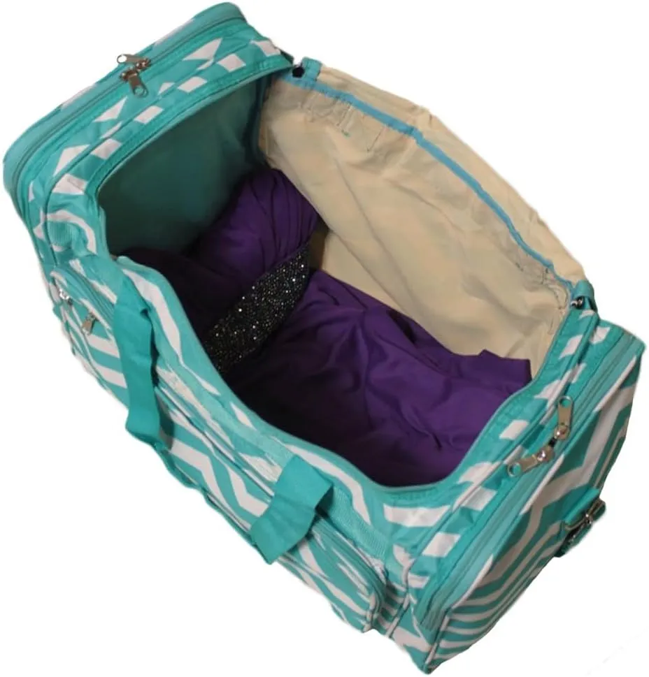 World Traveler 81T16-165LT/W Duffle Bag, One Size, Blue White Chevron