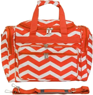 World Traveler 81T16-165OR/W Duffle Bag, One Size, Orange White Chevron